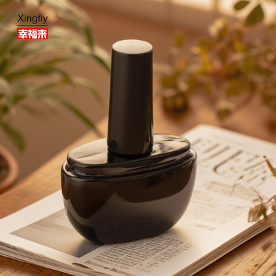 قیمت مناسب 17ml Nail Polish Bottle Custom Color UV Gel Empty Glass Vial With Brush Stained Glass Design آنلاین