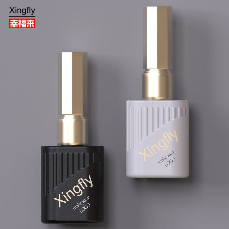 بطری لاک ناخن 10 میلی لیتر با چاپ UV ژل شیشه ای بطری لاک ناخن با کاپ برس