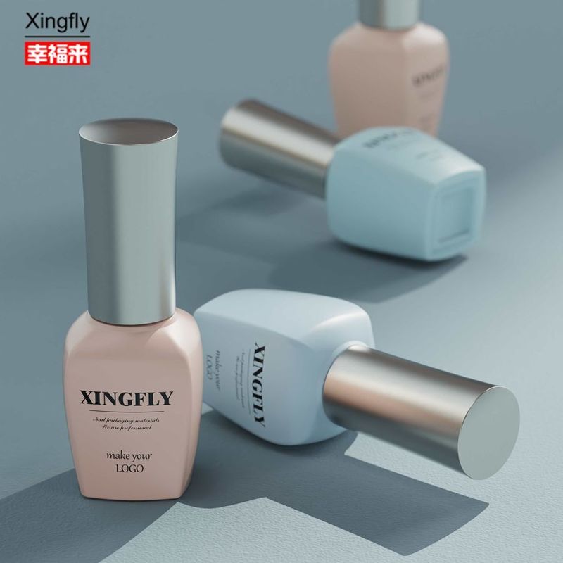 15ml ژل لاک ناخن شیشه ای بطری طراحی سفارشی خالی برای لاک ناخن با کلاه و برس