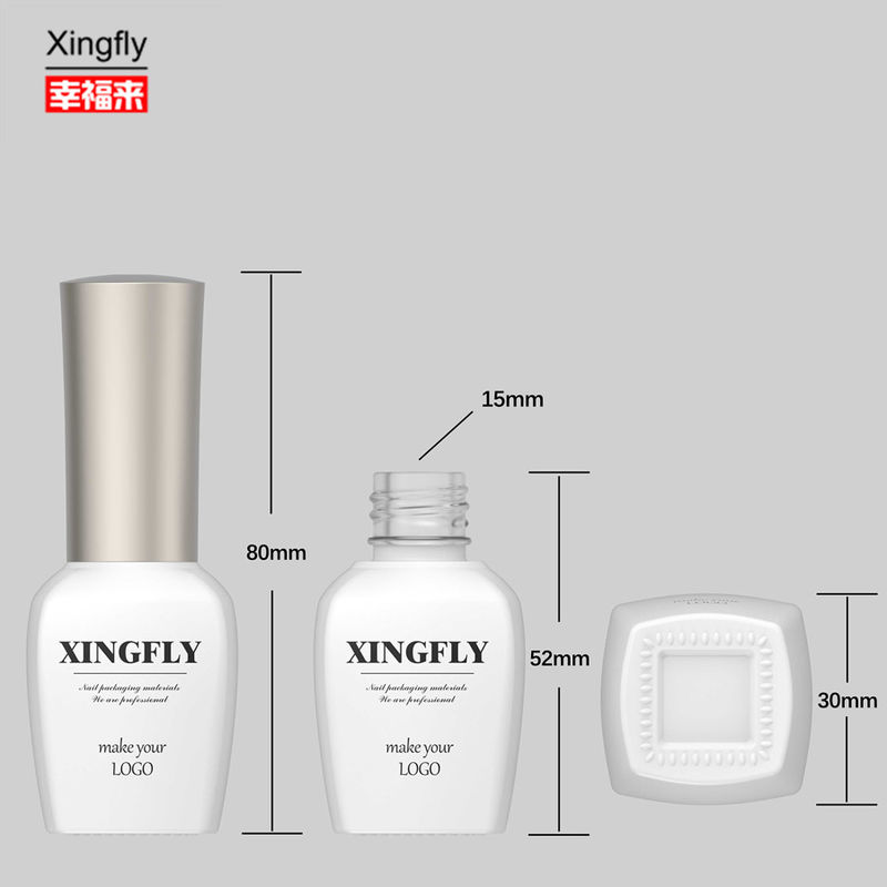 15ml ژل لاک ناخن شیشه ای بطری طراحی سفارشی خالی برای لاک ناخن با کلاه و برس